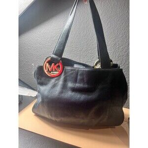 Michael Kors Fulton East West Tote Bag Handbag Womens Black Leather Designer Lux